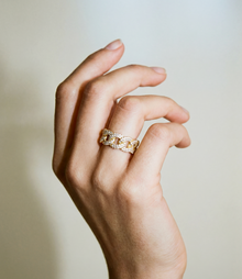 The Iced Out Cuban Link Ring | Gold