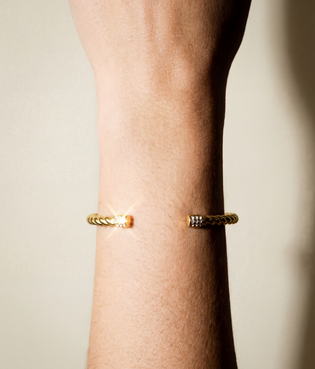 The Iced Out Rope Bangle | 18Kt Gold Vermeil