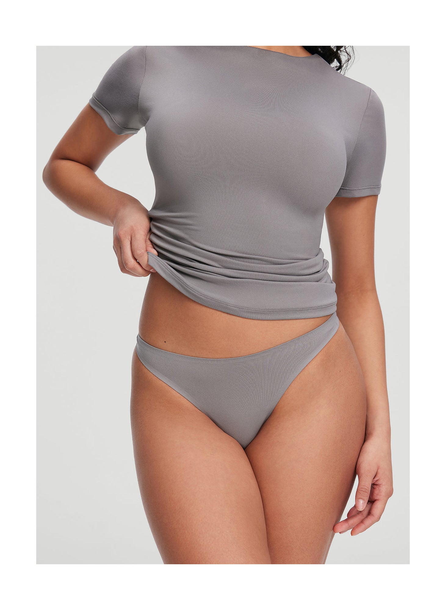 Seamless Cheeky Panty | Cool Gray