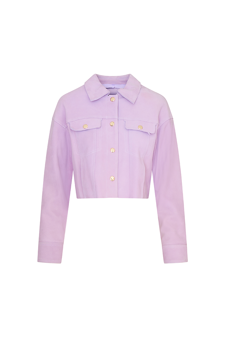 Womens | Seattle Leather Pastel Jacket | Lilac