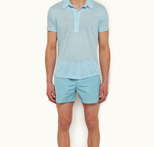 Sebastian Linen Tailored Fit Linen Polo Shirt | Pool