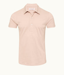Sebastian Silk Tailored Fit Cotton-Silk Polo Shirt | Seashell Pink