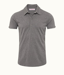 Sebastian Silk Tailored Fit Short-Sleeve Cotton-Silk Polo Shirt | Cinder