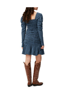Seersucker Dress | Mini Check Granada Sky