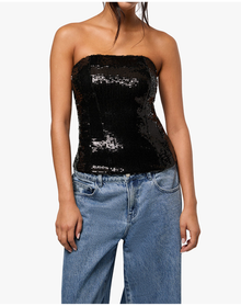 Sequin Corset Top | Black