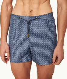Setter Drawcord Perez Print Shorter-Length Swim Shorts | Springfield Blue