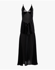 Sheer Panel Maxi Dress | Black