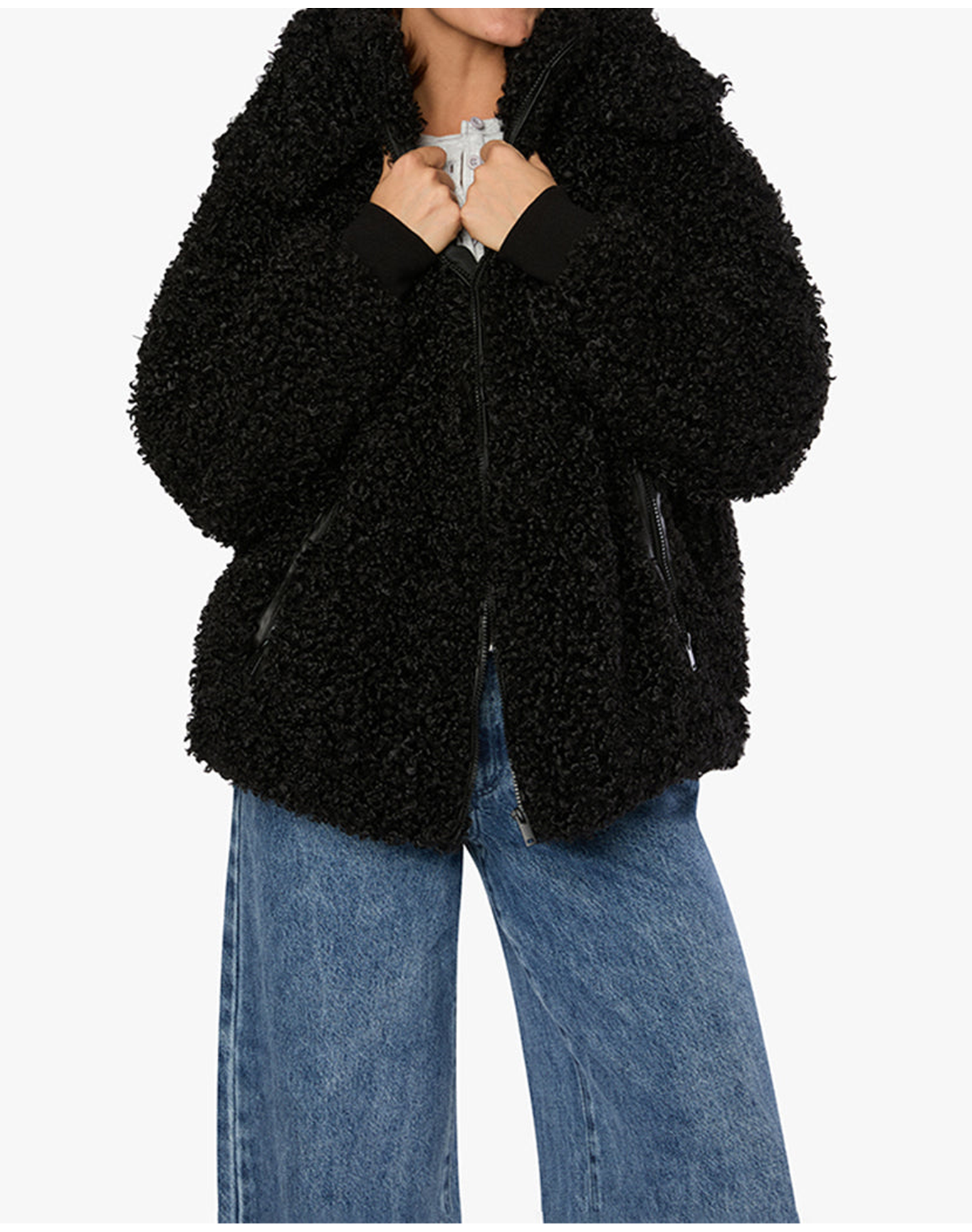 Sherpa Hooded Jacket | Black