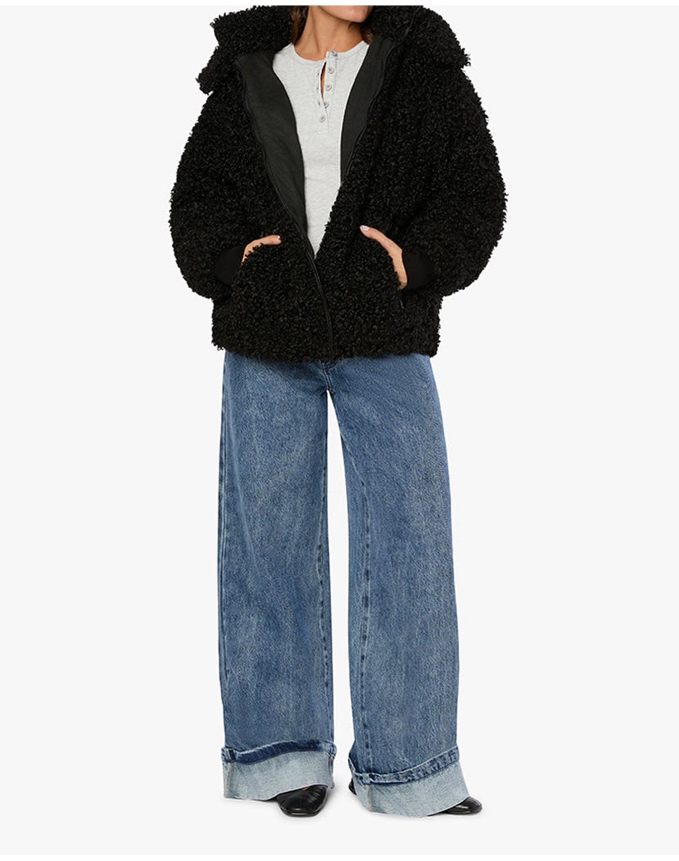 Sherpa Hooded Jacket | Black
