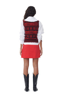 Shiny Corduroy Mini Skirt | High Risk Red