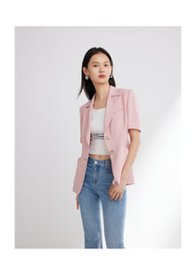 Short Sleeve Blazer | Pink