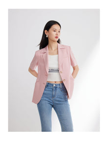 Short Sleeve Blazer | Pink