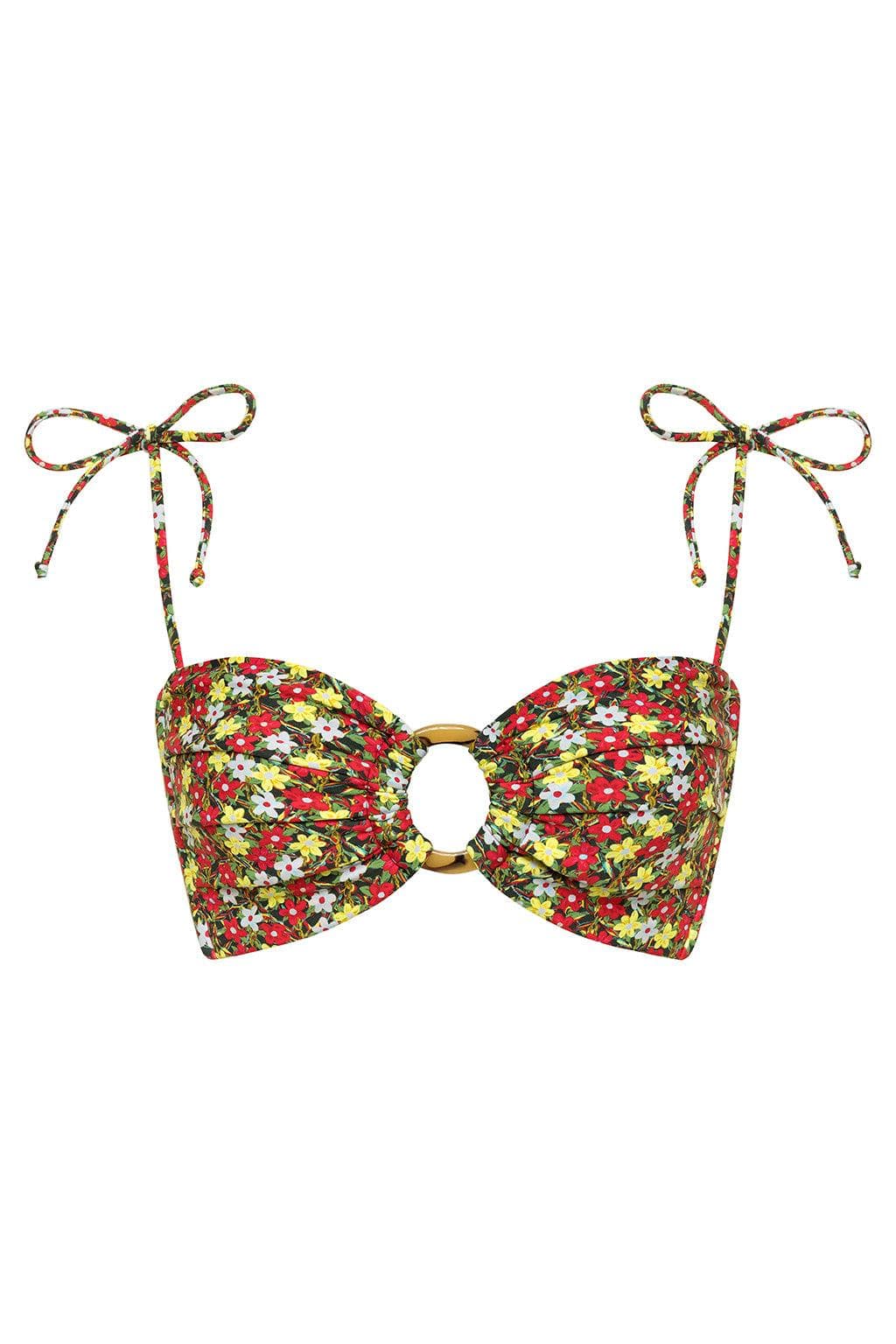 Tori Ties Bandeau Bikini Top | Sienna Floral