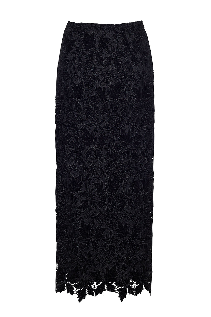 Sienna Skirt | Black Velvet Lace