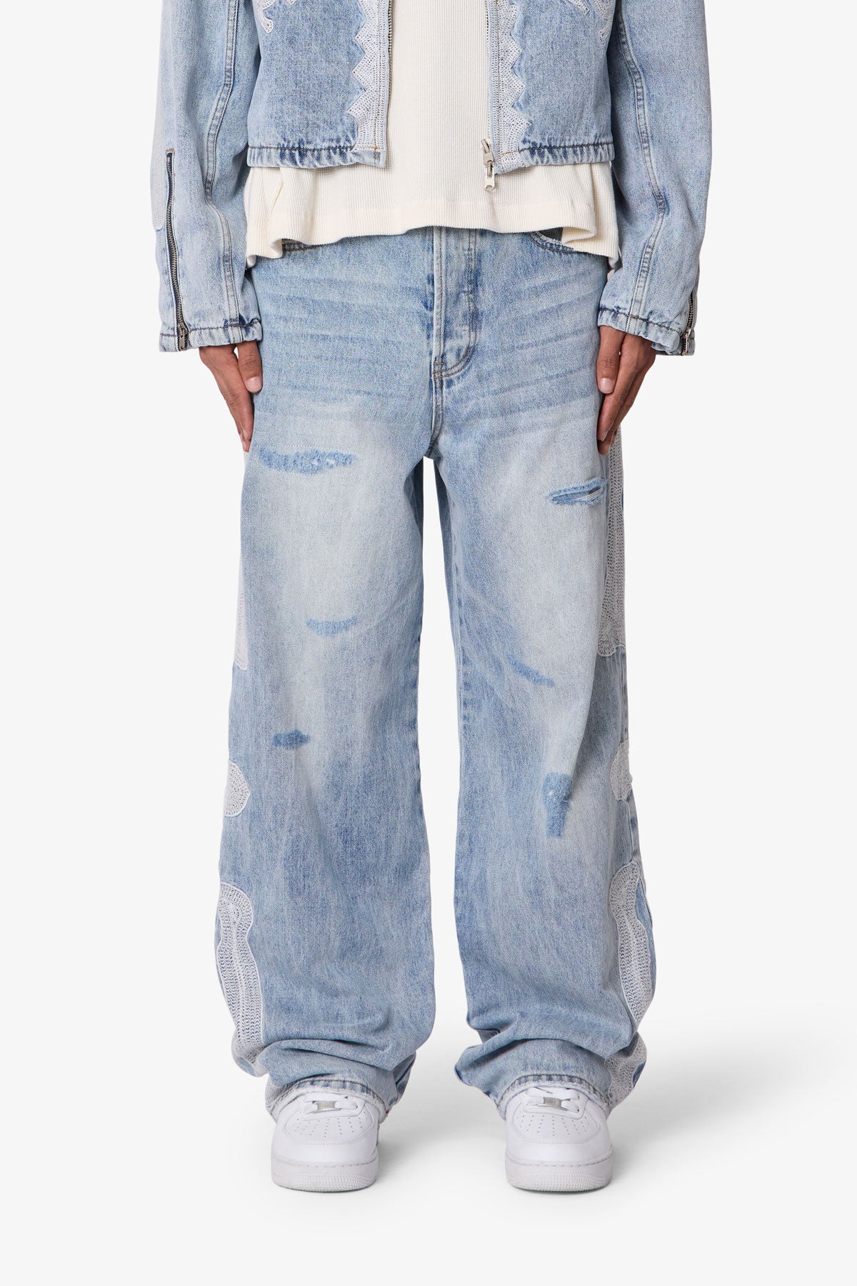 Skeleton Ultra Baggy Denim | Washed Blue