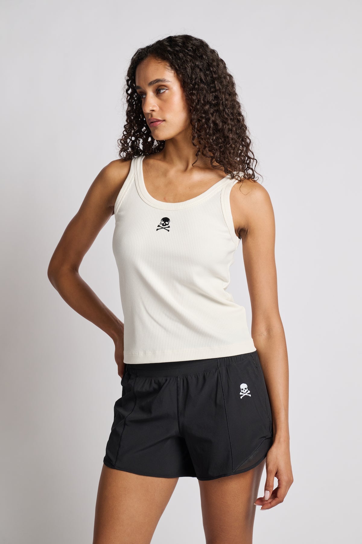 Women | Terez | Skinny Strap Rib Tank | White