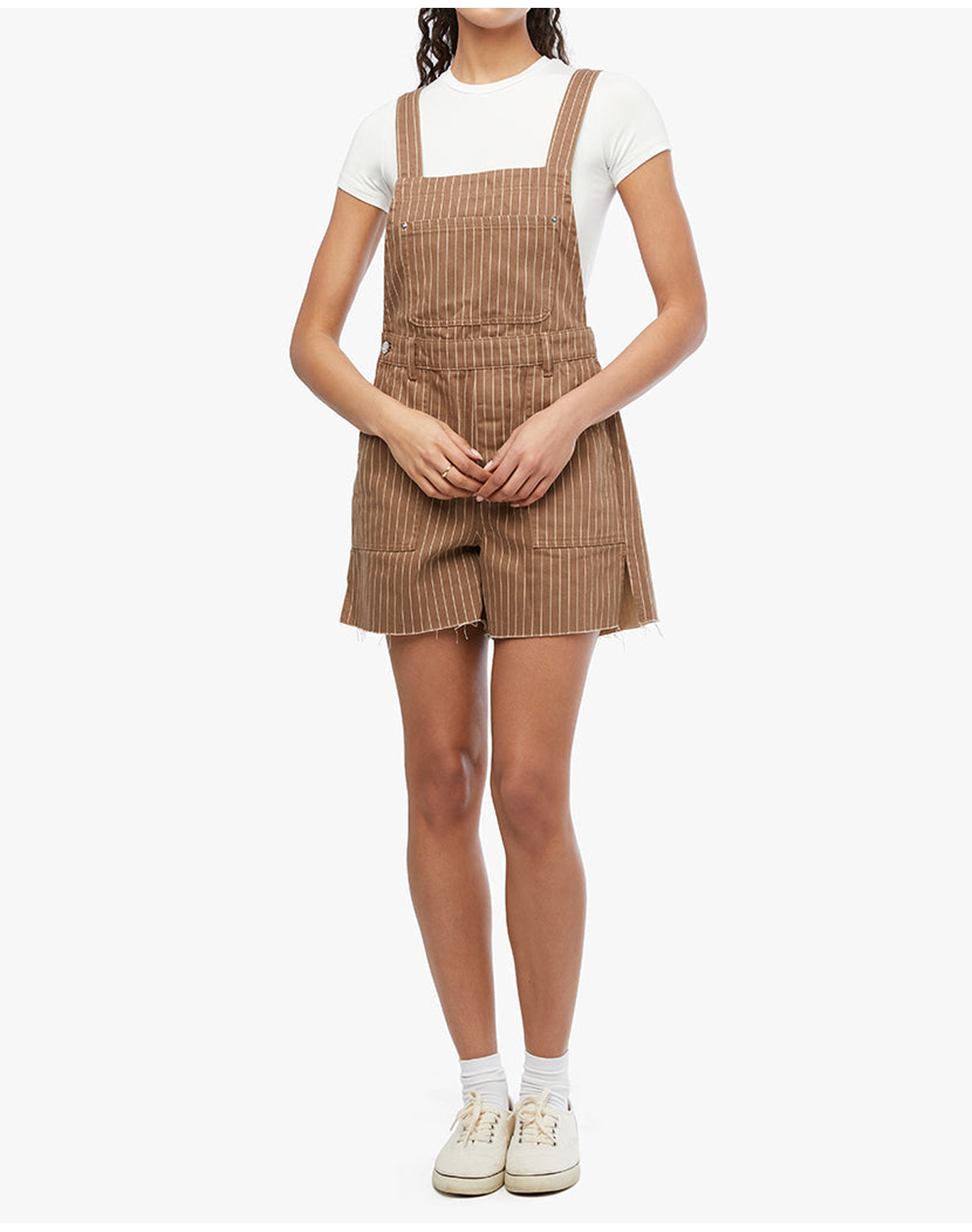 Slit Overall Short | Brown