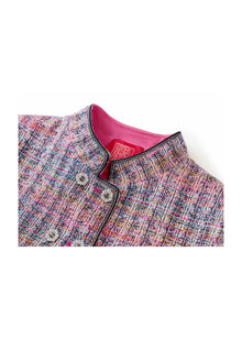 Small Stand Collar Boxy Jacket | Purple