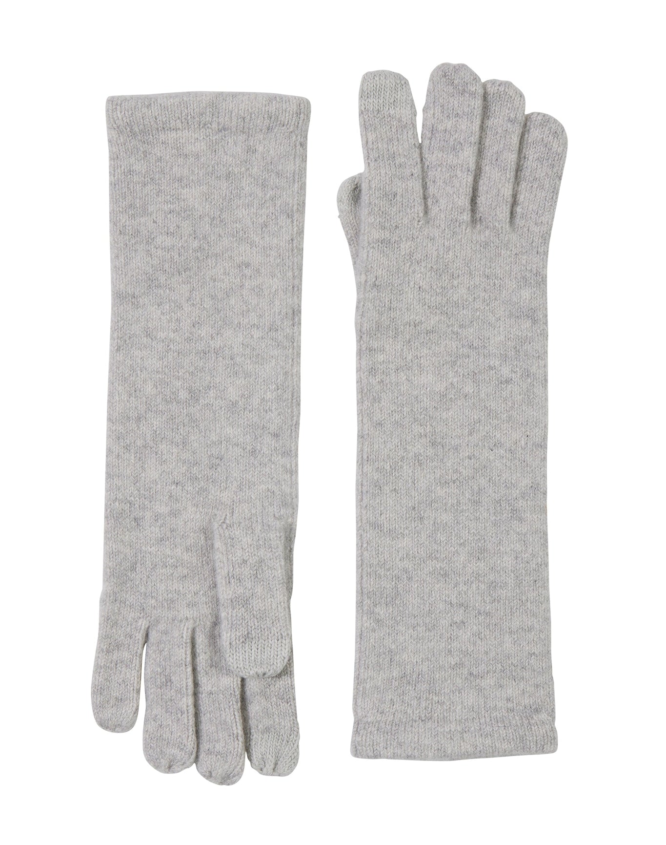 Sofia Cashmere | Women | Cashmere Mid Length Touch Screen Knit Jersey Glove | Grey