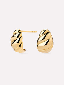 Rope Huggie Studs | 10K Solid Gold