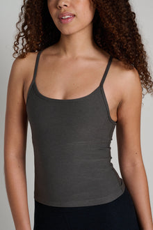 Beyond Yoga | Spacedye Forever Waist Length Tank | Dusty Forest Heather