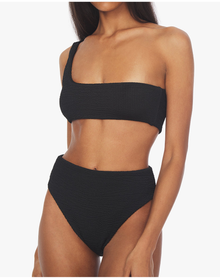 Spongie Seersucker Bikini Bottom | Black