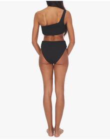 Spongie Seersucker Bikini Bottom | Black