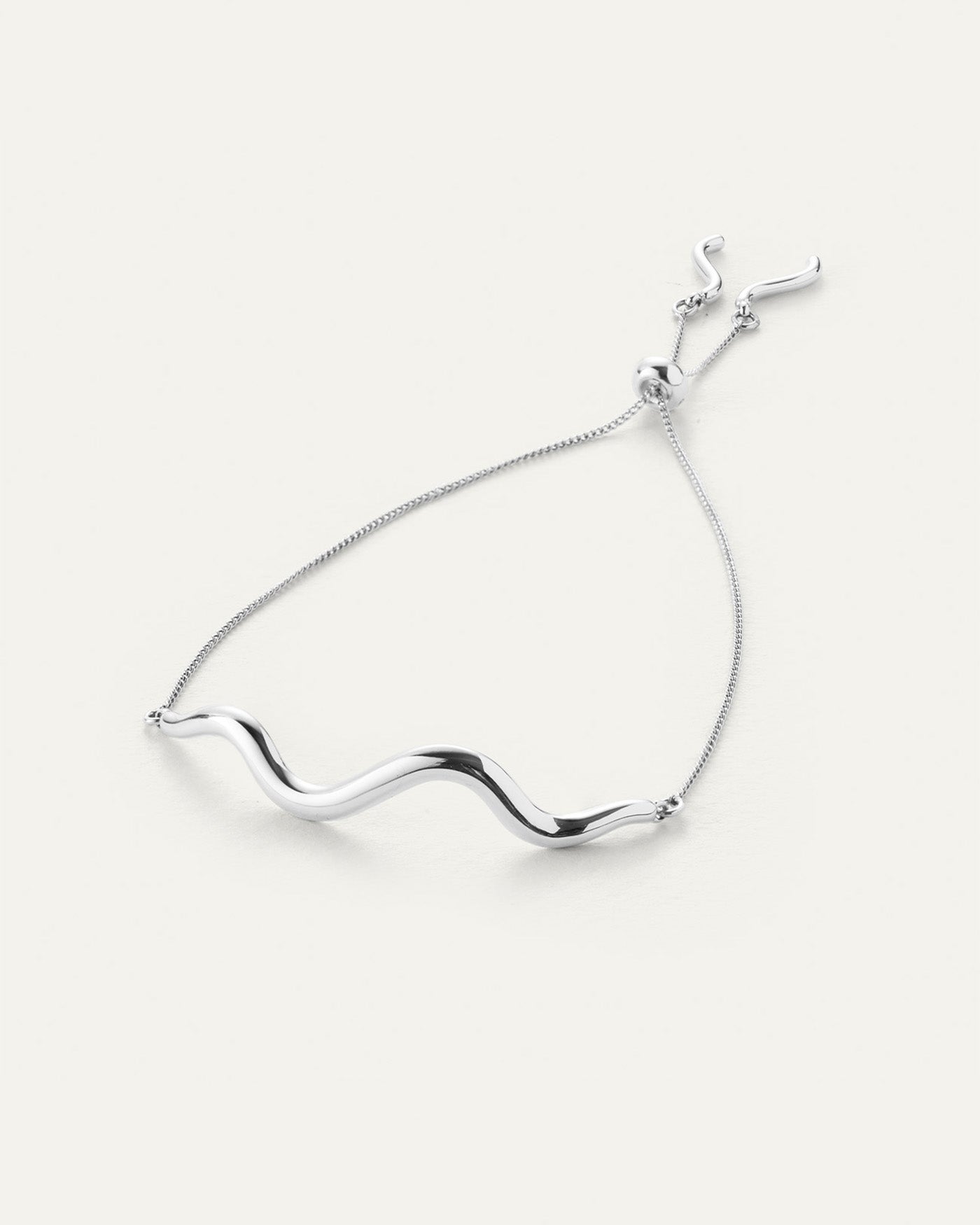 Squiggle Bracelet | Silver Dipped Brass
