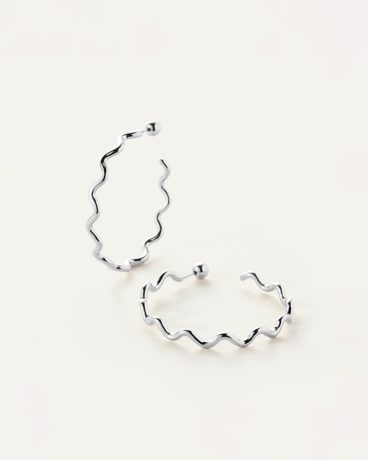 Squiggle Hoops | Silver Dipped Brass