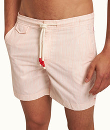 Standard Fern Mid-Length Swim Shorts | Rose/White