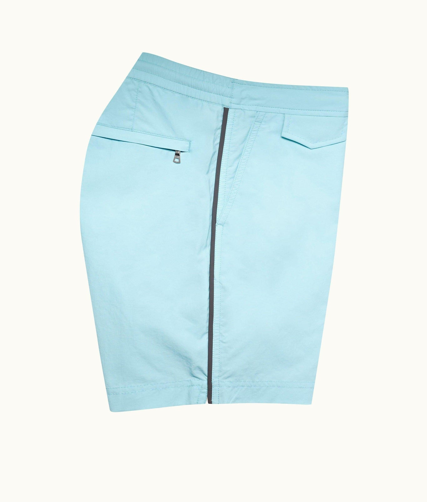 Standard Piping Drawcord Mid-Length Swim Shorts | Clear Sky