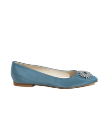 Stevie Ballerina Flats Silk Moire | Blue