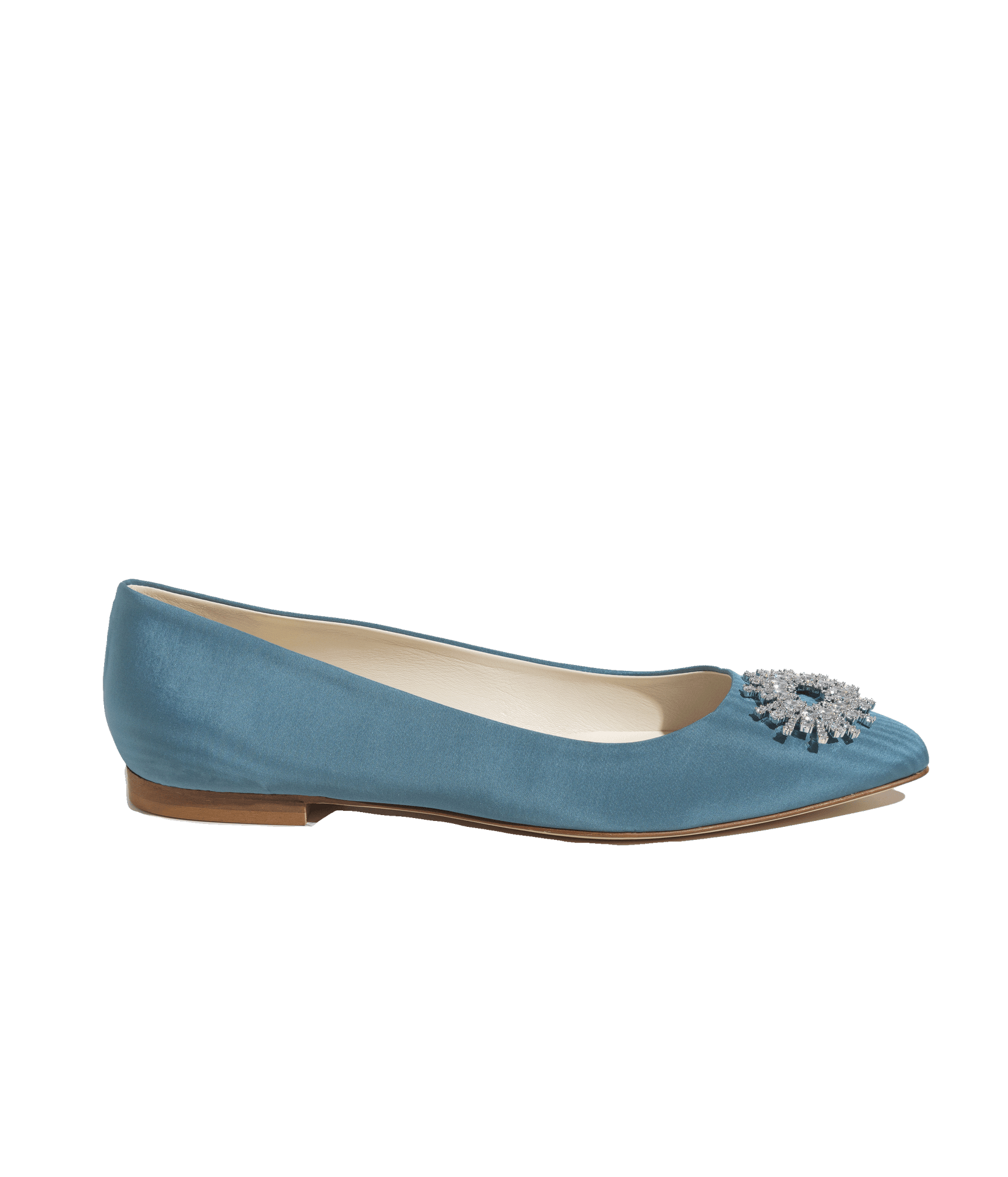 Stevie Ballerina Flats Silk Moire | Blue