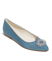 Stevie Ballerina Flats Silk Moire | Blue