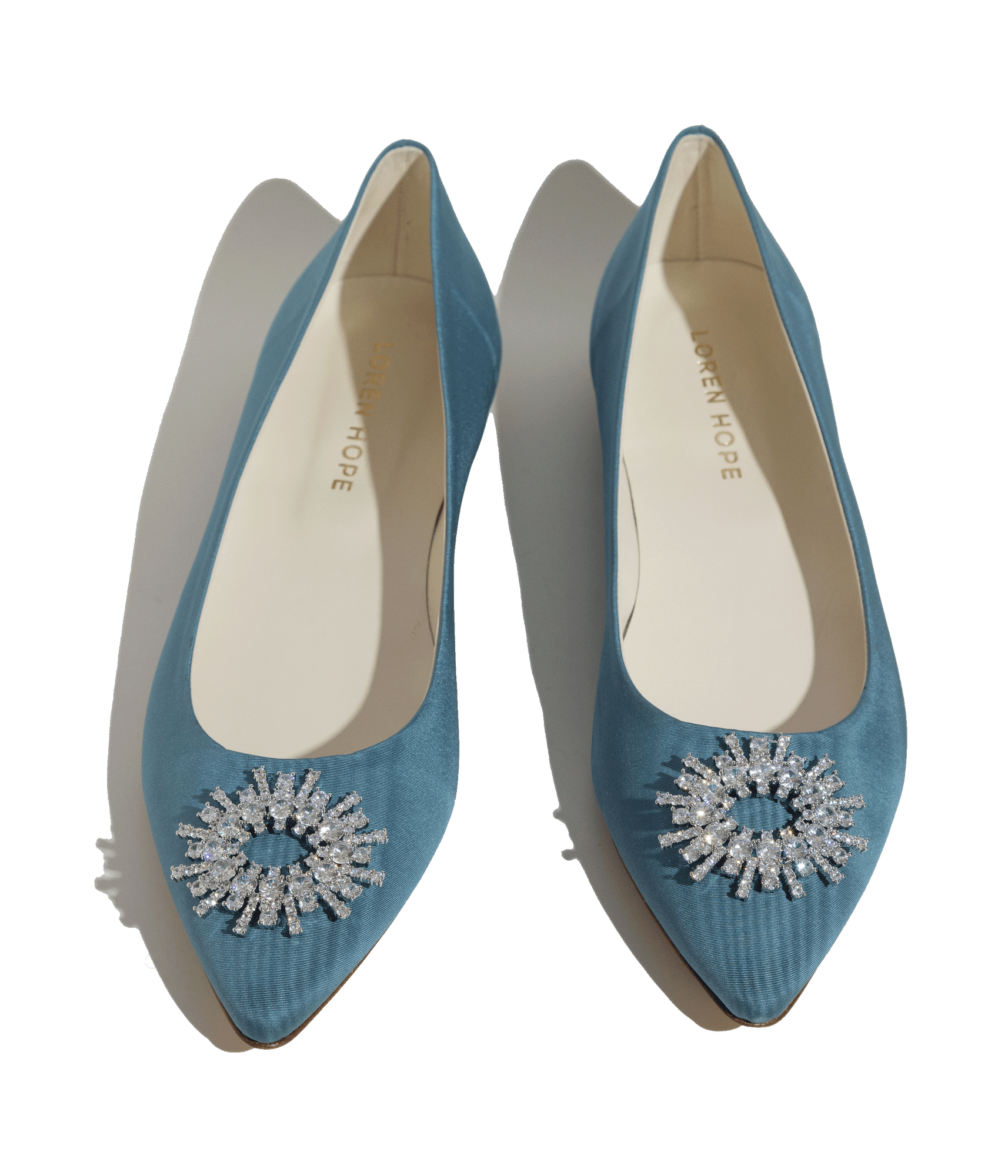 Stevie Ballerina Flats Silk Moire | Blue