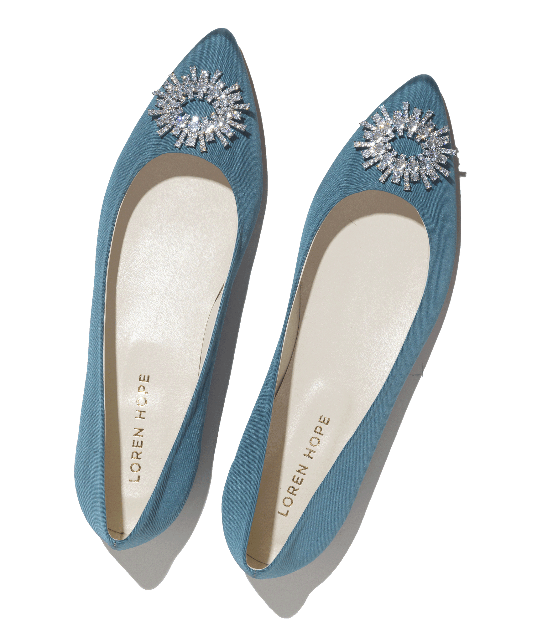 Stevie Ballerina Flats Silk Moire | Blue