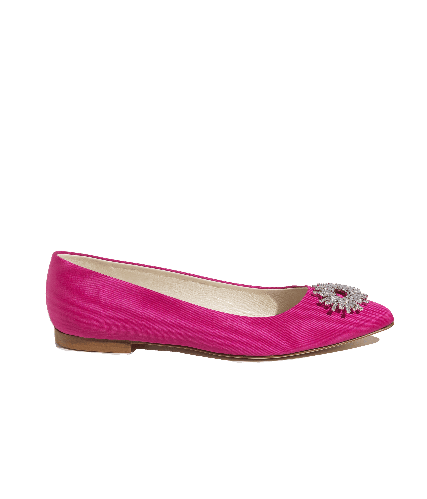 Stevie Ballerina Flats Silk Moire | Pink