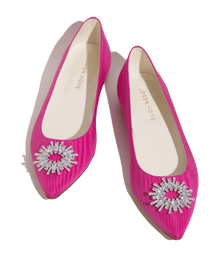 Stevie Ballerina Flats Silk Moire | Pink
