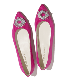 Stevie Ballerina Flats Silk Moire | Pink