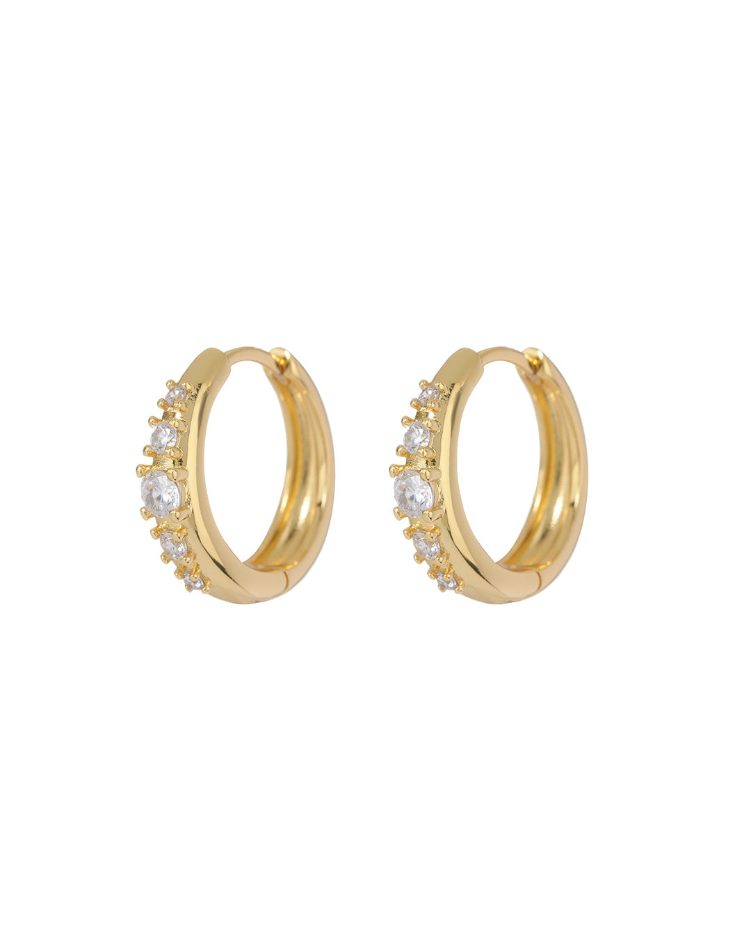 Stone Geneva Hoops - Gold | Plated Gold