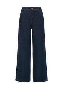 Straight-Leg Embroidered Jeans | Navy