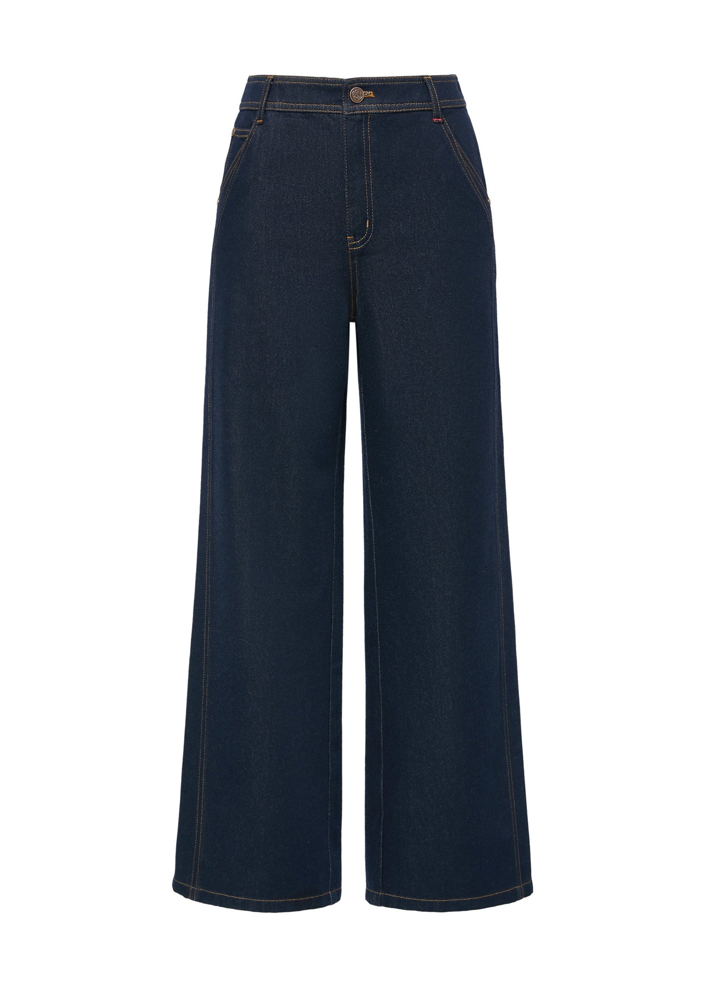 Straight-Leg Embroidered Jeans | Navy