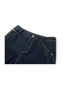 Straight-Leg Embroidered Jeans | Navy