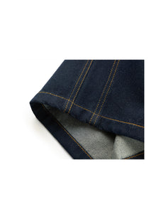 Straight-Leg Embroidered Jeans | Navy