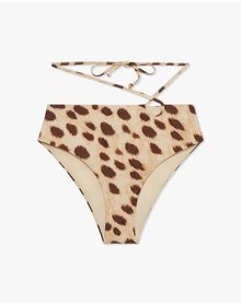 Strappy Tie Leopard Bikini Bottom | Tan
