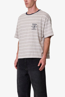 Striped Requiem Tee | Grey/White