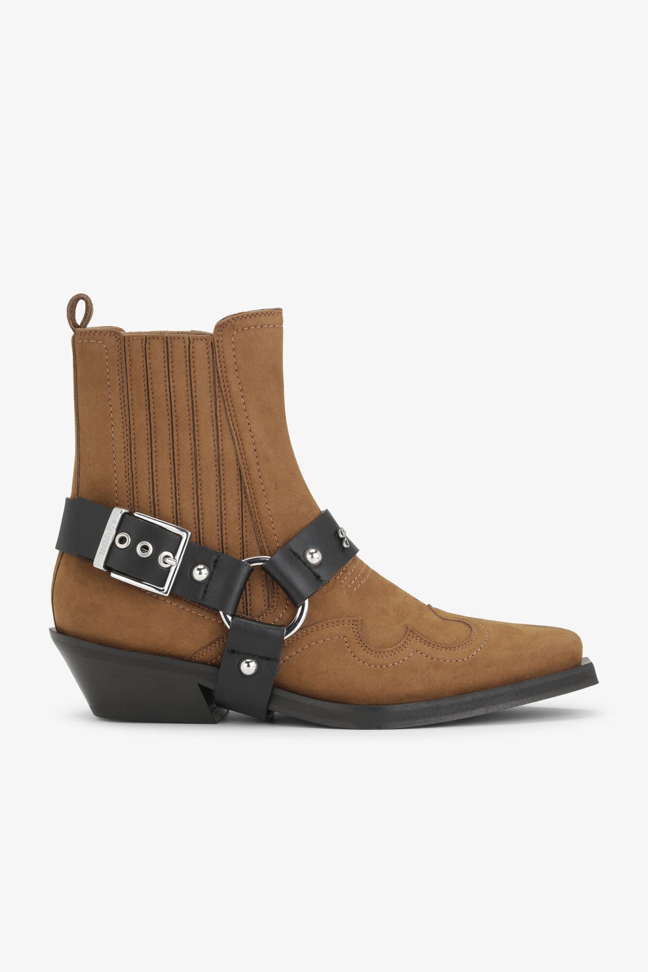 Suede Low Cut Western Chelsea Boots | Tobacco Brown
