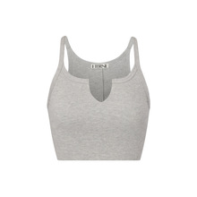 Super Cropped Rib Tank | Heather Grey