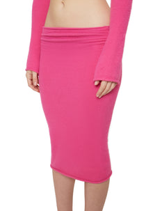 Womens | Sweet Knit Midi Skirt | Fuchsia