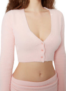 Womens | Sweet Rib Knit Cardigan | Light Pink